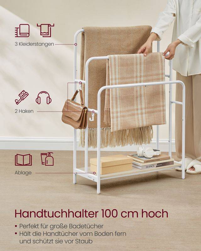 Songmics VASAGLE Handtuchhalter mit 3 Stangen 50% Rabatt mit kostenlosem Versand