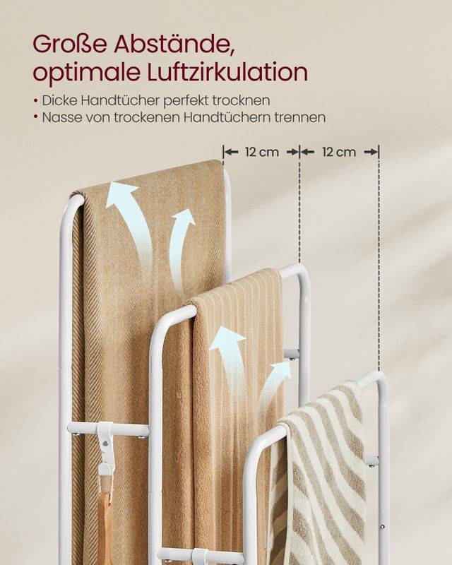 Songmics VASAGLE Handtuchhalter mit 3 Stangen 50% Rabatt mit kostenlosem Versand