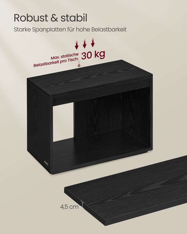 Songmics VASAGLE Couchtisch 3er Set mit Stauraum Outlet