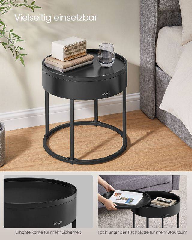 Songmics VASAGLE Couchtisch rund 2er Set Auslauf