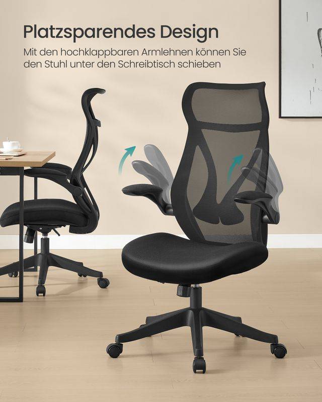 Songmics SONGMICS Bürostuhl mit Rückenlehne und Armlehnen Fabrikverkauf