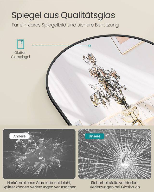 Songmics SONGMICS Ganzkörperspiegel 160 x 50 cm gewölbt Kostenloser Versand