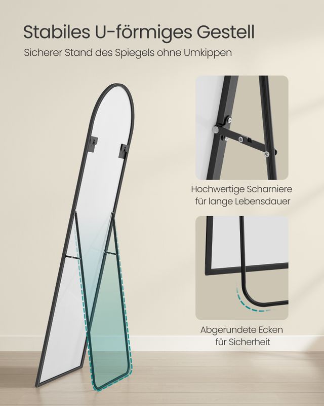 Songmics SONGMICS Ganzkörperspiegel 160 x 50 cm gewölbt Kostenloser Versand