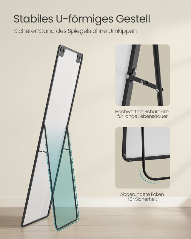 Songmics SONGMICS Ganzkörperspiegel 160 x 50 cm rechteckig Limitierter Zeitrabatt