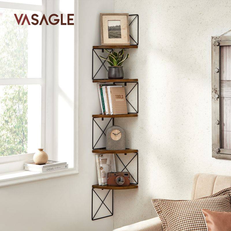 Songmics VASAGLE Eckregal mit 5 Ebenen Wandmontage Exklusivangebot