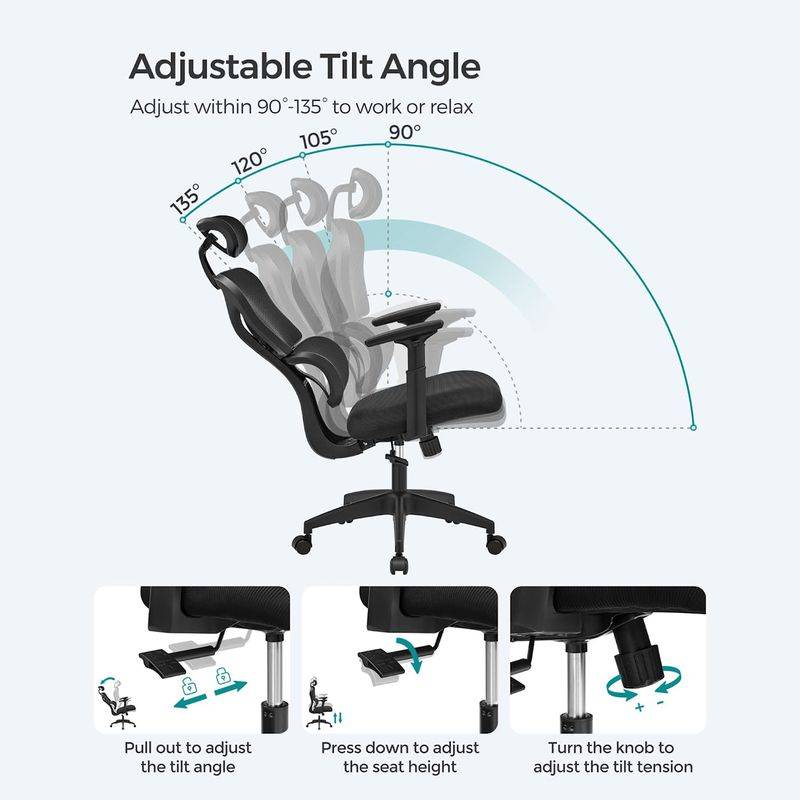 Songmics SONGMICS Bürostuhl mit verstellbarer Rückenlehne Top Angebot