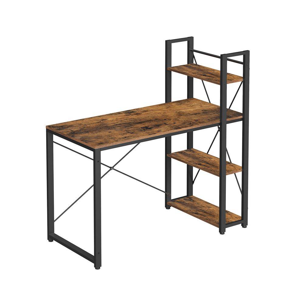 Songmics VASAGLE Schreibtisch 120 cm lang vintagebraun-schwarz