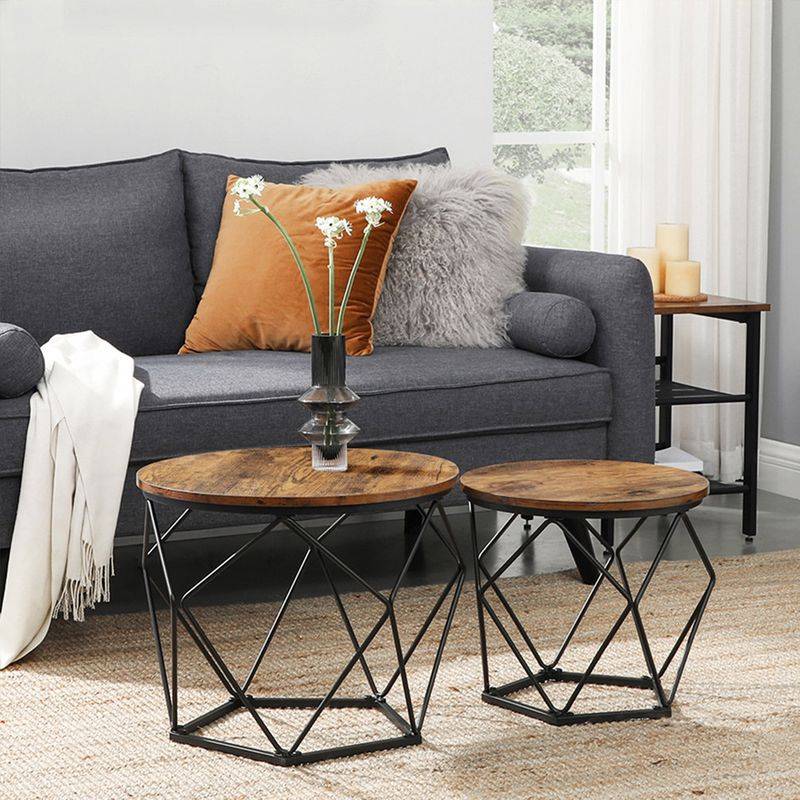 Songmics VASAGLE Couchtisch rund mit abnehmbarer Platte 2er Set Zeitbegrenzte Promotion