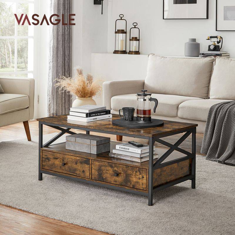 Songmics VASAGLE Couchtisch mit Schubladen und offenem Fach Bis zu 60% Rabatt