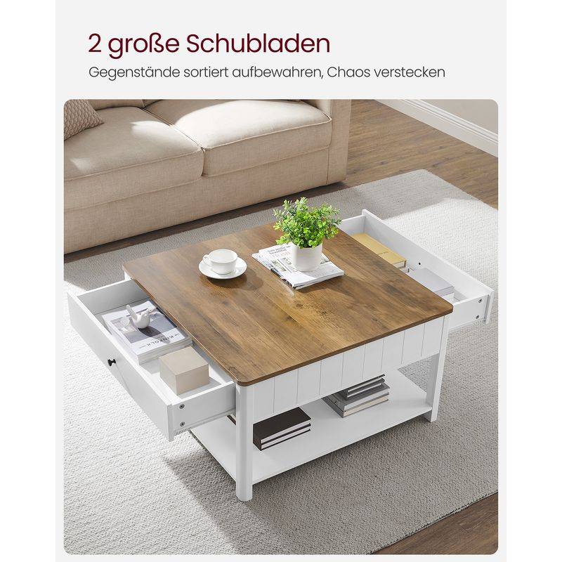 Songmics VASAGLE Couchtisch mit 2 Schubladen Bis zu 55% Rabatt
