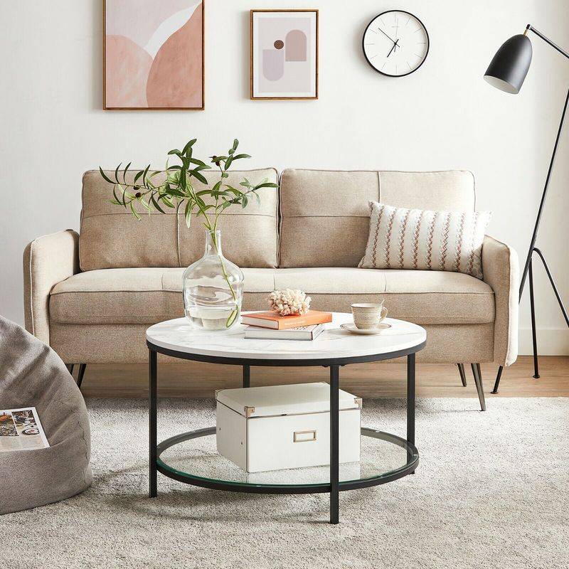 Songmics VASAGLE Couchtisch mit 2 Ablagen für Wohnzimmer Nur noch ein Tag übrig