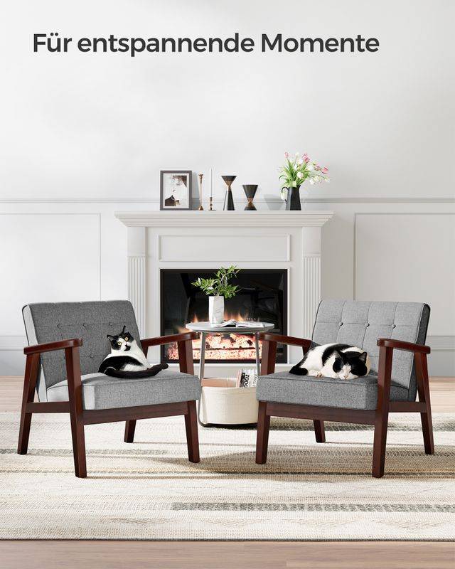 Songmics SONGMICS Sessel, Relaxsessel, Fernsehsessel, Armlehnen und Beine aus Massivholz Black Friday Preise