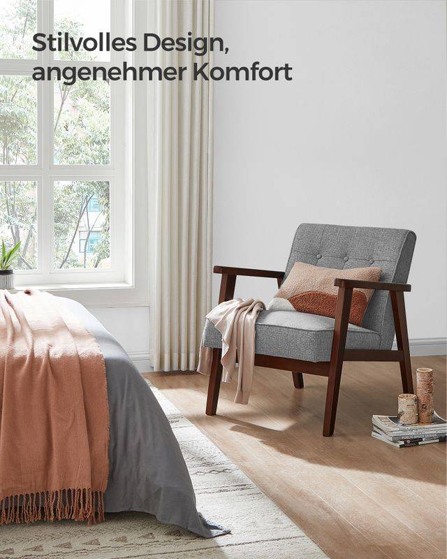 Songmics SONGMICS Sessel, Relaxsessel, Fernsehsessel, Armlehnen und Beine aus Massivholz Black Friday Preise