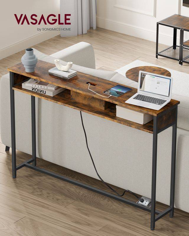 Songmics VASAGLE Konsolentisch mit Steckdosen platzsparend Outlet