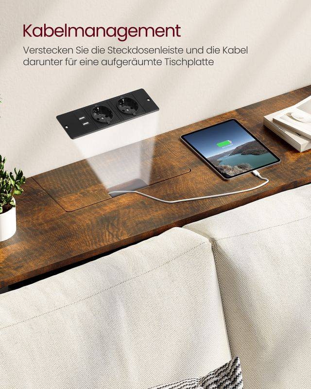 Songmics VASAGLE Konsolentisch mit Steckdosen platzsparend Outlet