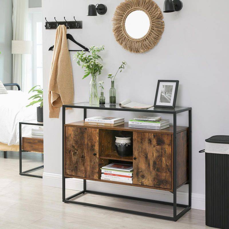 Songmics VASAGLE Beistellschrank mit Glasoberfläche im Angebot