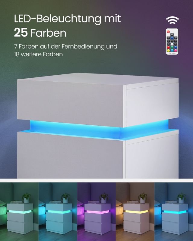 Songmics VASAGLE Nachttisch mit LED-Beleuchtung Günstiger Verkauf