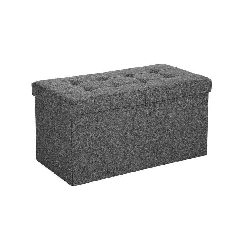 Songmics SONGMICS Sitzbank mit Klappdeckel 76 cm Dunkelgrau Black Friday