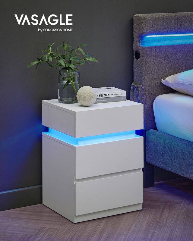 Songmics VASAGLE Nachttisch mit LED-Beleuchtung Bis zu 55% Rabatt