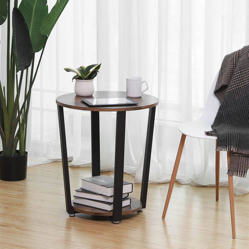 Songmics VASAGLE Industrie-Design Beistelltisch rund Kostenloser Versand international