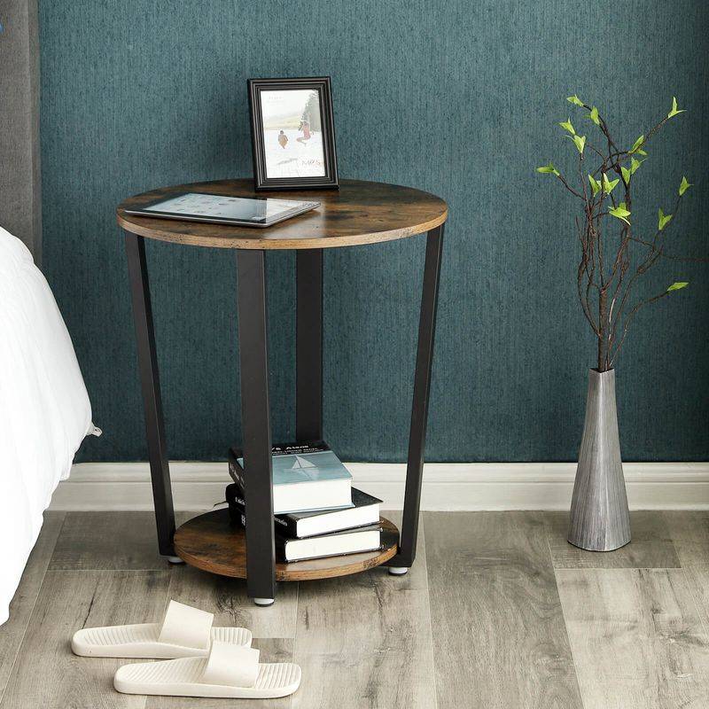 Songmics VASAGLE Industrie-Design Beistelltisch rund Kostenloser Versand international