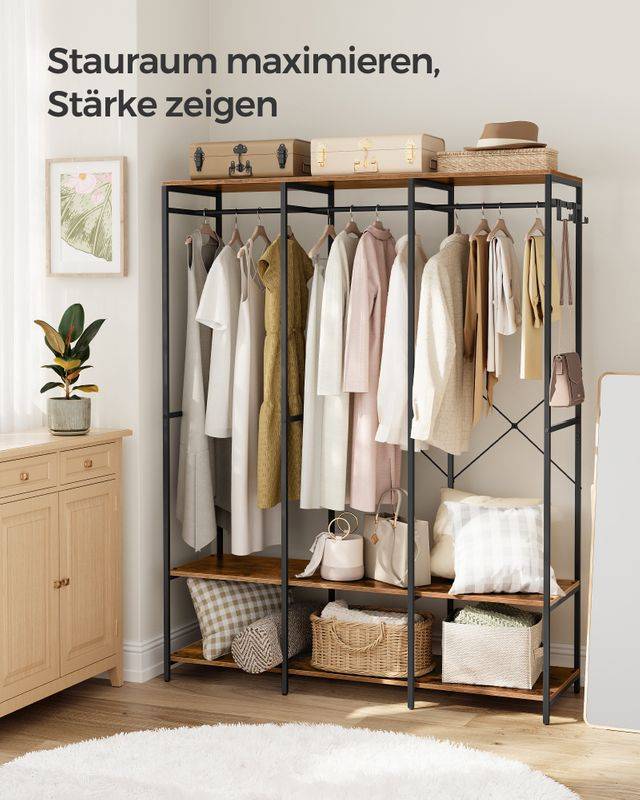 Songmics SONGMICS Kleiderschrank offen mit Kleiderstange und Haken im Angebot