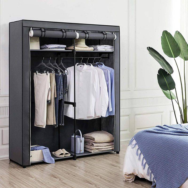 Songmics SONGMICS Kleiderschrank mit 2 Kleiderstangen faltbar Fabrikverkauf
