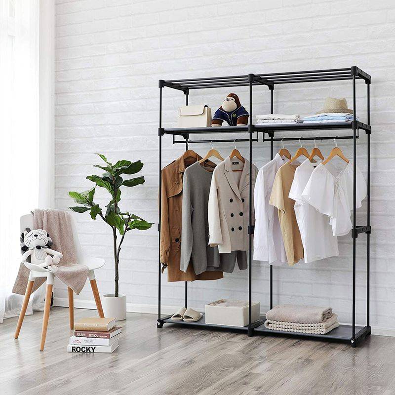 Songmics SONGMICS Kleiderschrank mit 2 Kleiderstangen faltbar Fabrikverkauf