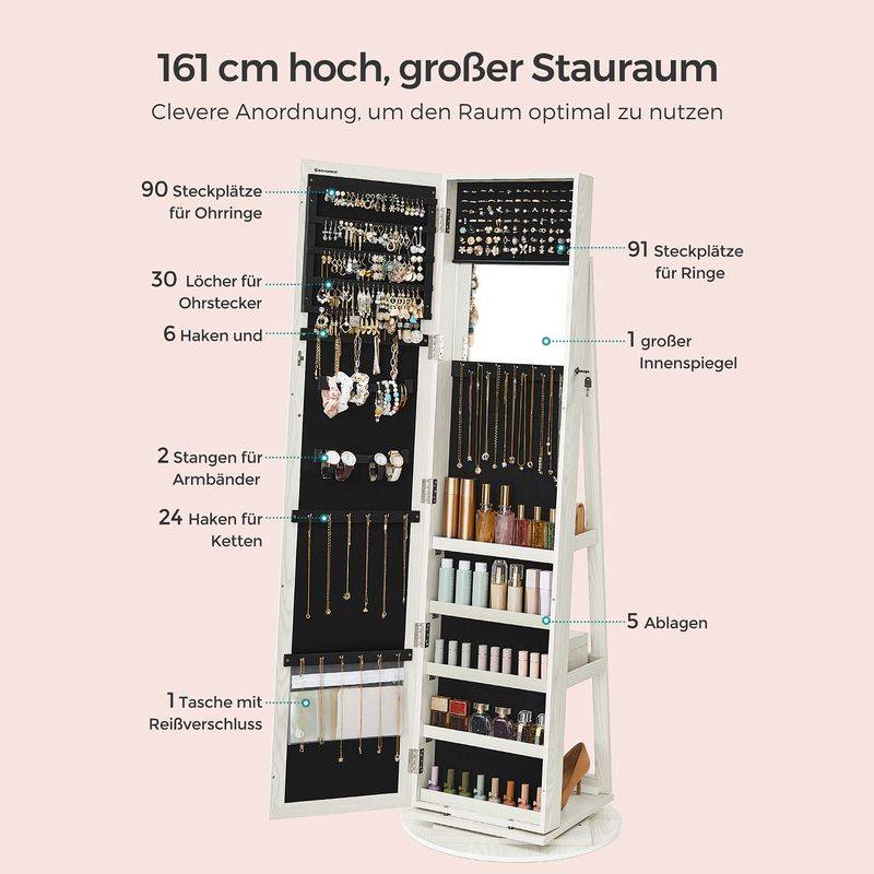 Songmics SONGMICS Drehbarer Schmuckschrank mit Spiegel Günstig kaufen