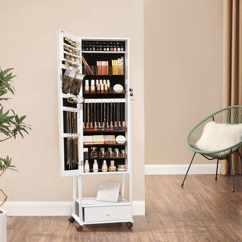 Songmics SONGMICS Rollbarer Schmuckorganizer mit Ganzkörperspiegel Flash Sale