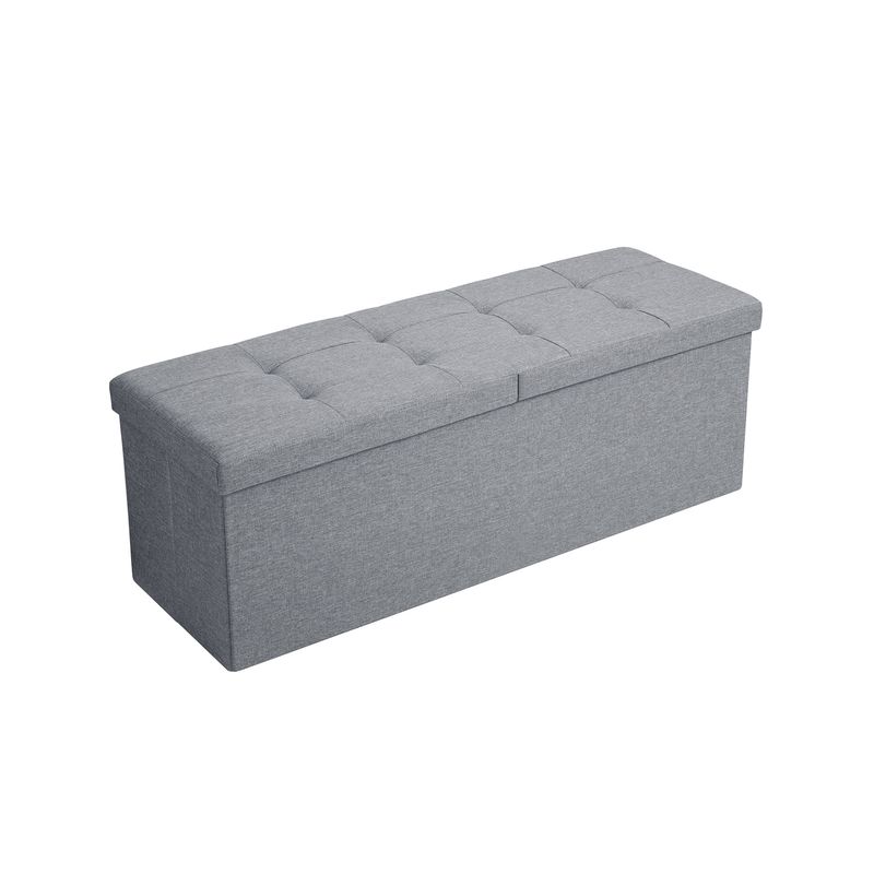 Songmics SONGMICS Sitzbank mit Klappdeckel 110 cm Hellgrau Riesige Ersparnisse