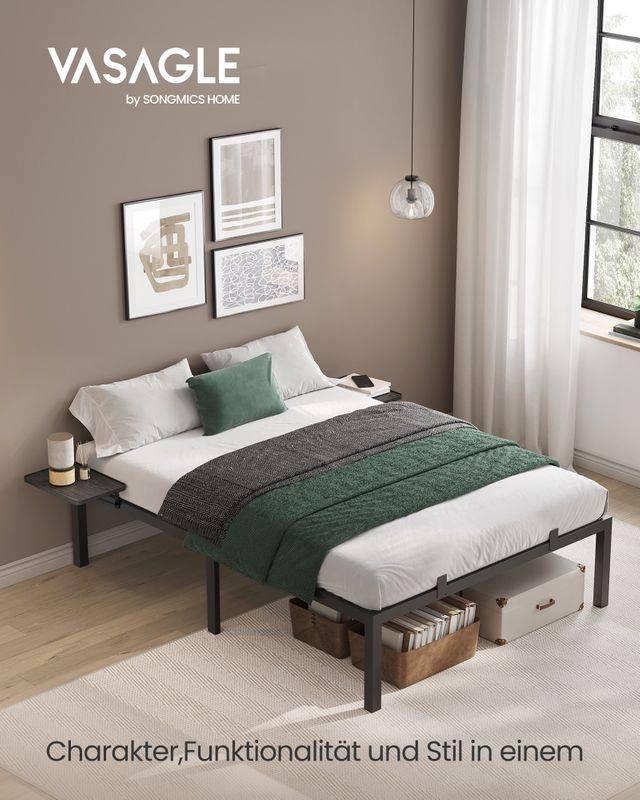 Songmics VASAGLE Doppelbettgestell aus Metall für 190 x 140 cm Matratze Wochenangebot