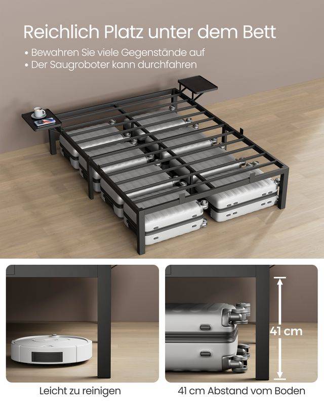 Songmics VASAGLE Doppelbettgestell aus Metall für 190 x 140 cm Matratze Wochenangebot