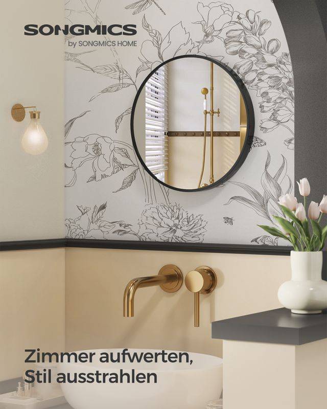 Songmics SONGMICS Wandspiegel modern einfache Montage tintenschwarz Letzte 2 Tage
