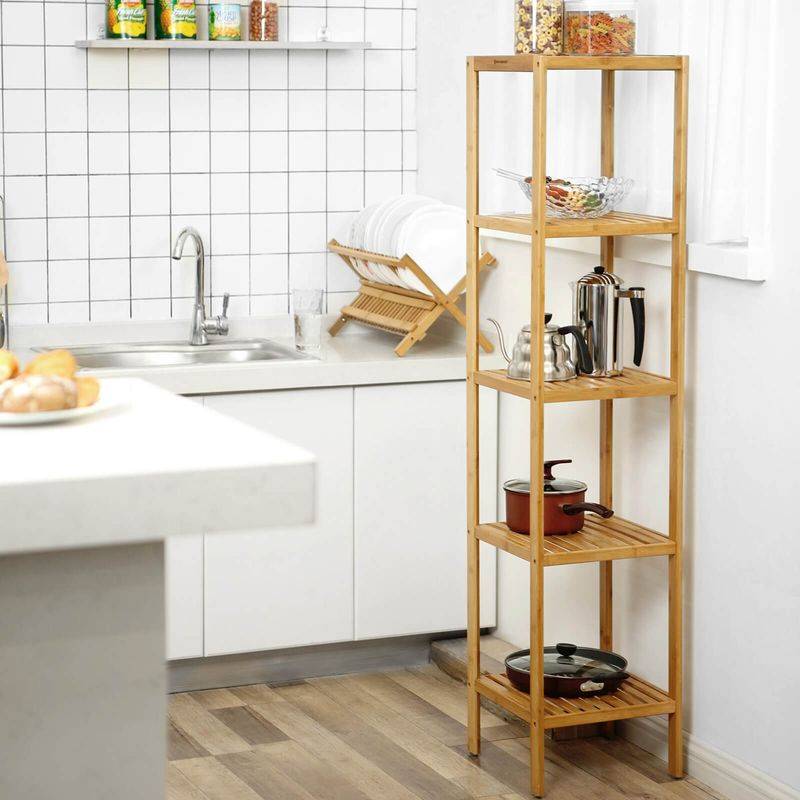Songmics SONGMICS Bambus 5 Ablagen 33 x 33 x 146 cm schmal Riesige Rabatte