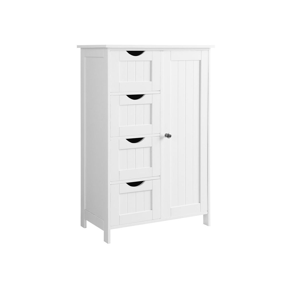 Songmics VASAGLE Badezimmerschrank mit 4 Schubladen und 1 Schrank mit verstellbarer Ablage
