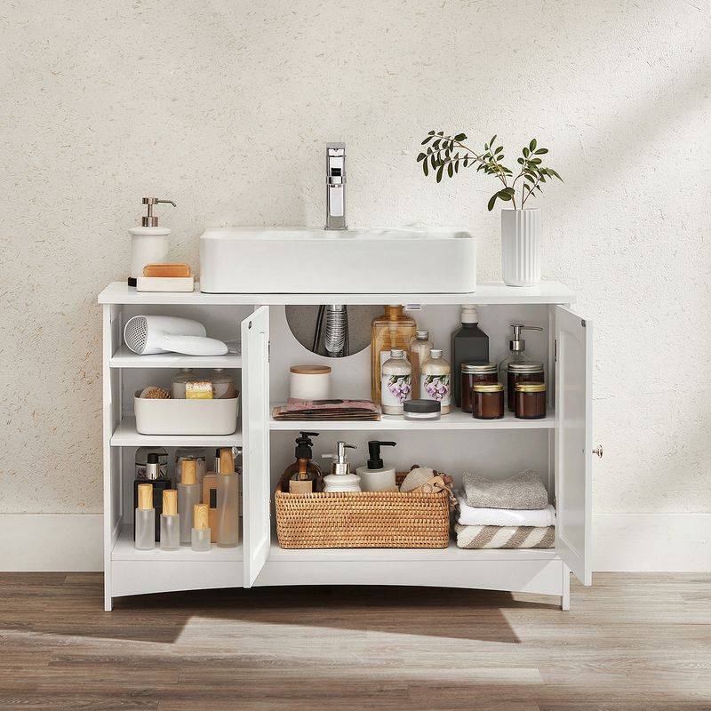 Songmics VASAGLE Waschbeckenunterschrank mit 2 Türen Weiß Black Friday Preise