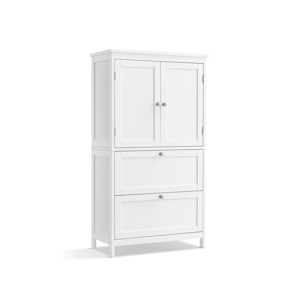 Songmics VASAGLE Badezimmerschrank 30 x 60 x 110 cm mit 2 Türen und 2 Schubladen