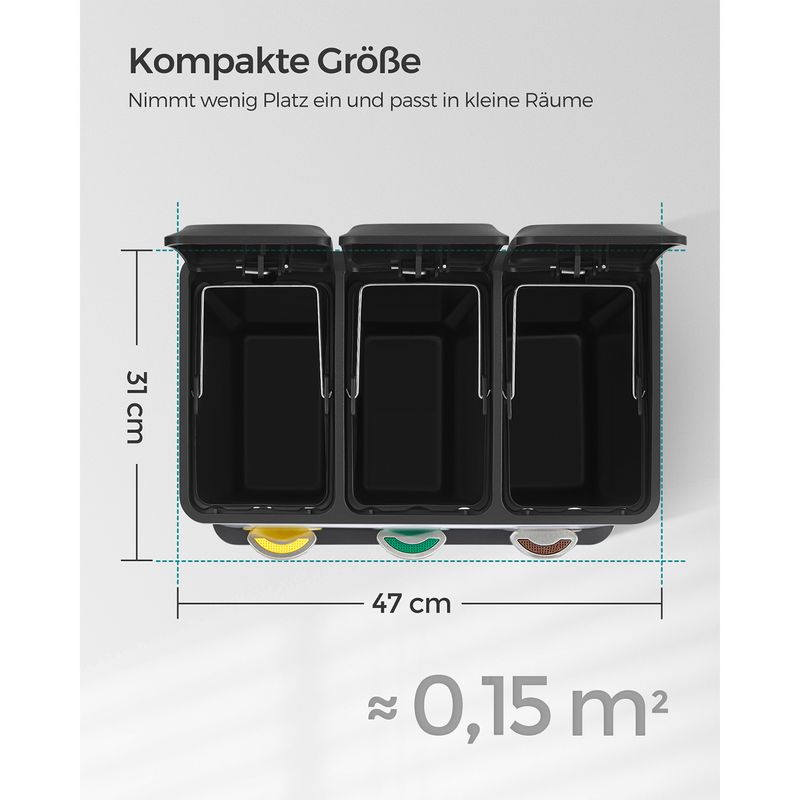 Songmics SONGMICS Mülleimer mit 3 getrennten Fächern im Angebot