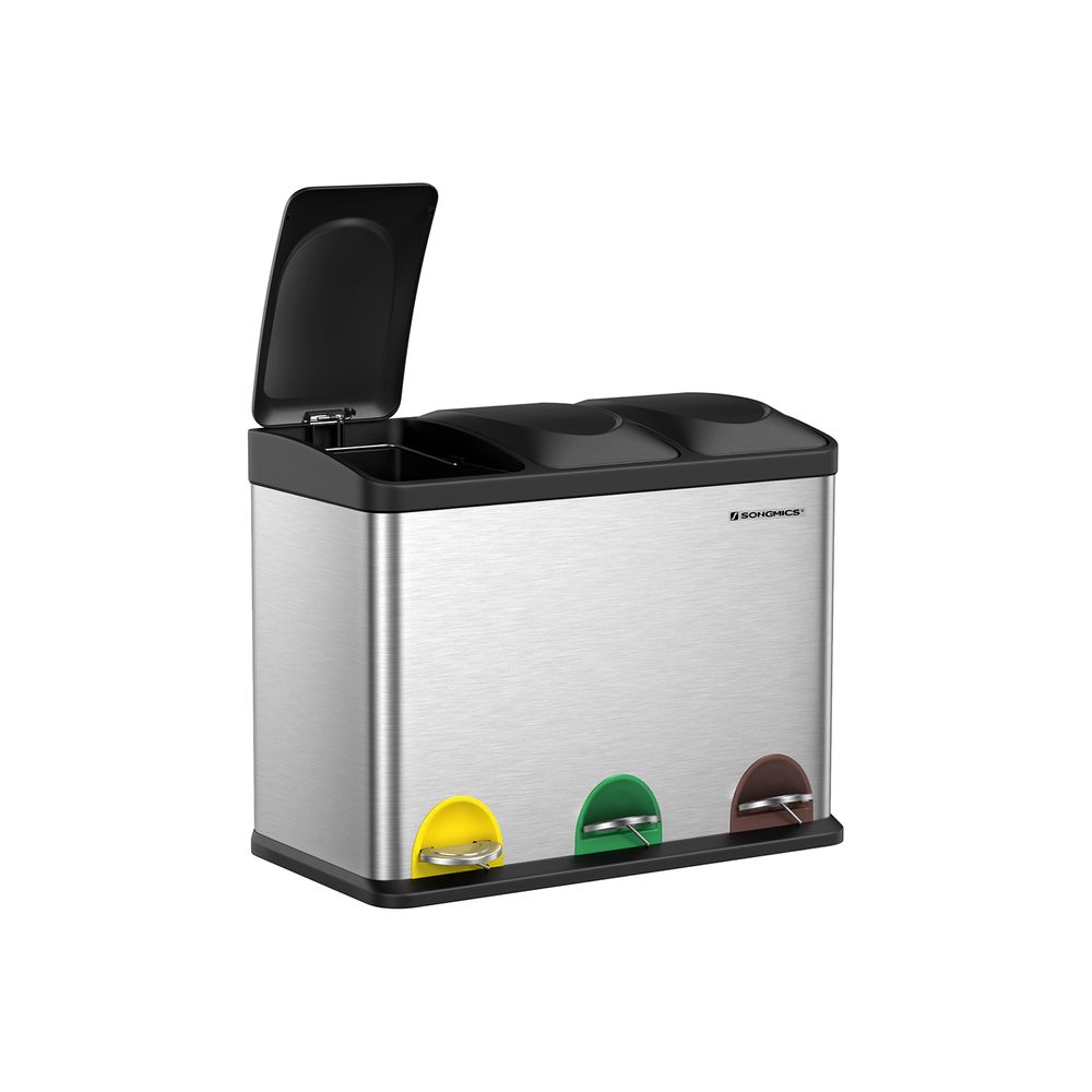 Songmics SONGMICS Großer Mülltrenner 45 Liter (3 x 15 L)