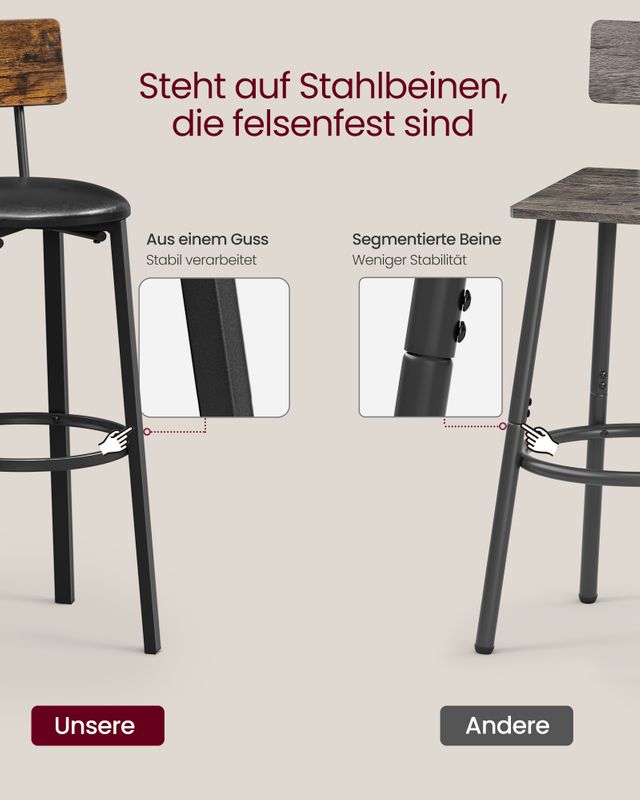 Songmics VASAGLE Barhocker mit PU-Bezug einfacher Aufbau Osterangebot
