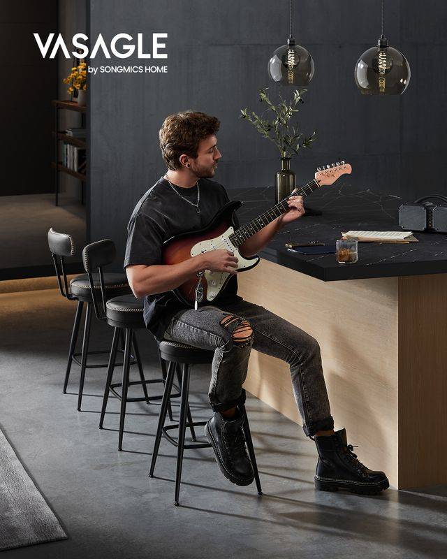 Songmics VASAGLE EKHO Kollektion - Barhocker 2er Set aus Kunstleder Wochenangebot
