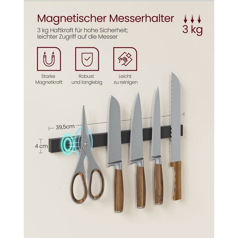 Songmics VASAGLE Küchenregal mit Magnetleiste für Messer Nur für heute