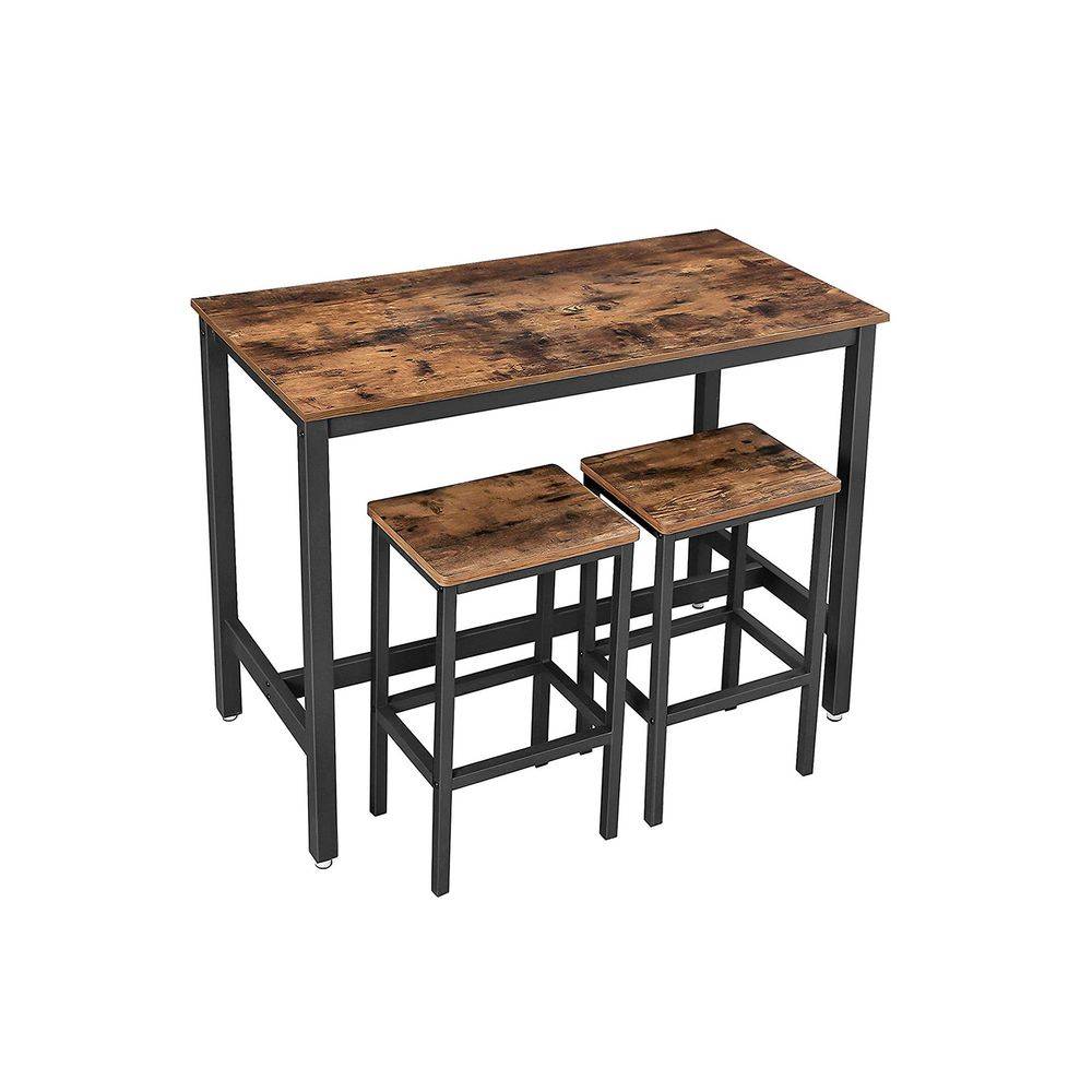 Songmics VASAGLE Industrial Look Stehtisch mit 2 Barhockern