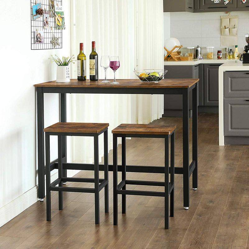 Songmics VASAGLE Industrial Look Stehtisch mit 2 Barhockern Im Verkauf