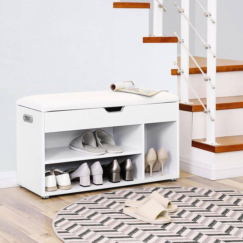 Songmics VASAGLE Schuhbank mit 3 Fächern und Sitzkissen Osterangebot