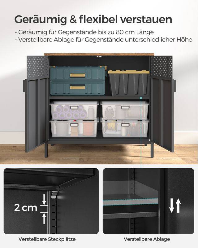 Songmics SONGMICS Aufbewahrungsschrank vintagebraun-schwarz Kostenlose Rückgabe