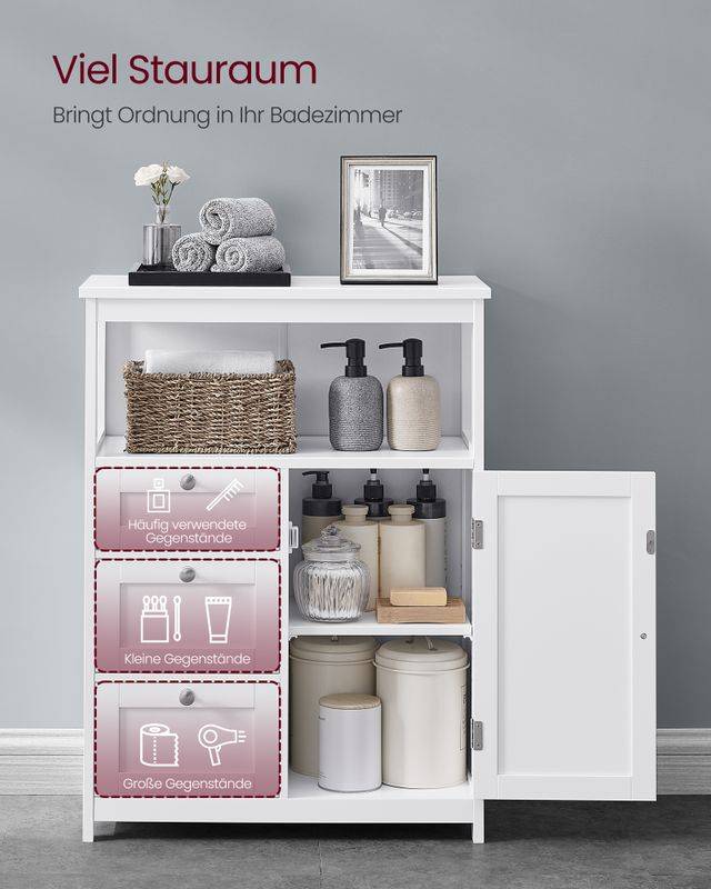 Songmics VASAGLE Badezimmerschrank 30 x 60 x 80 cm mit 3 Schubladen Bis zu 60% Rabatt