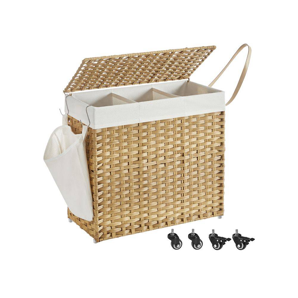 Songmics SONGMICS 140 L handgeflochtener Wäschekorb aus Polyrattan