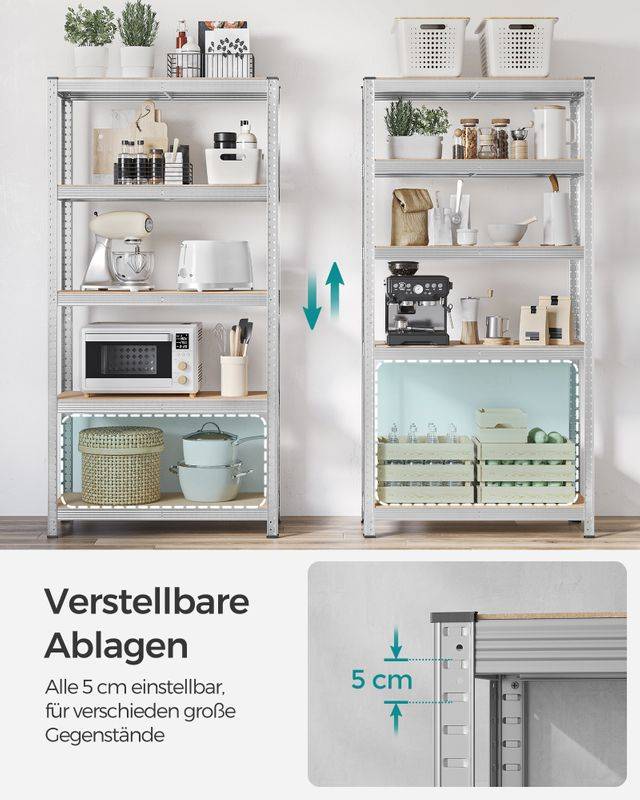 Songmics SONGMICS Schwerlastregal mit 5 verstellbaren Ablagen Saisonschlussverkauf